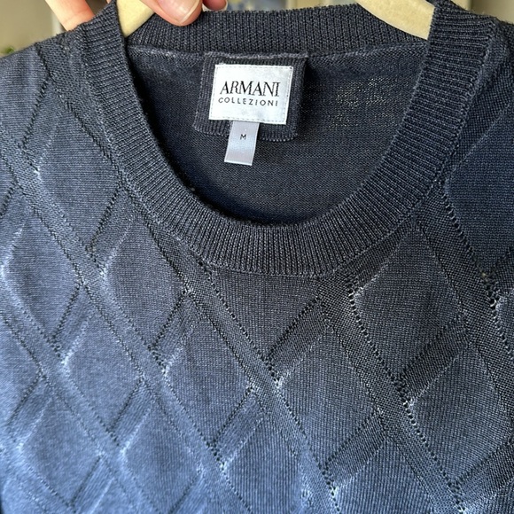 Armani Collezioni Virgin Wool Textured Weave Sweater Size Medium, Men’s - Picture 2 of 5